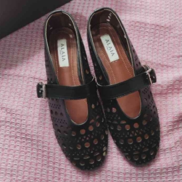Alaia Shoes - Alaïa Paris Geometric Perforated Mary Jane Shoes